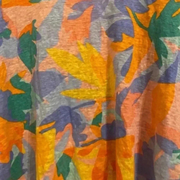 Joie 100% Linen Tropical Print Knit Button Back Top - Picture 2 of 7